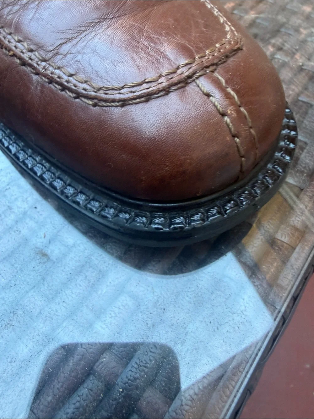 Alfani Brown Leather Lace-Up Oxfords